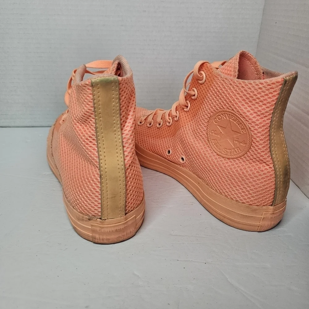 Converse Girls Orange Canvas High-Top Sneakers Size 7 Y